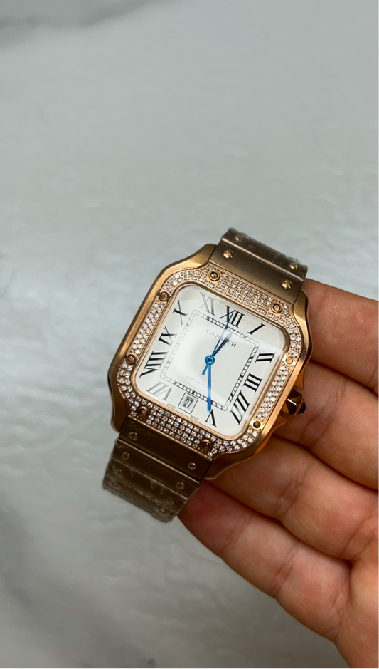 Santos oro rosa ghiera brillanti