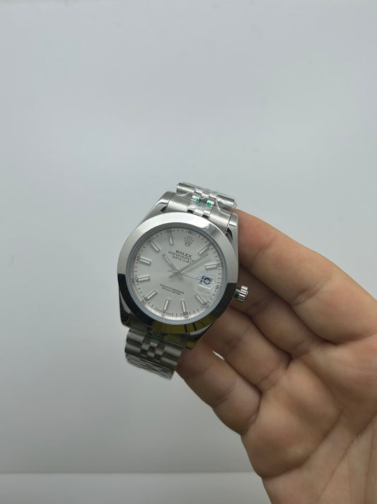 DATEJUST DIAL ARGENTO GHIERA LISCIA