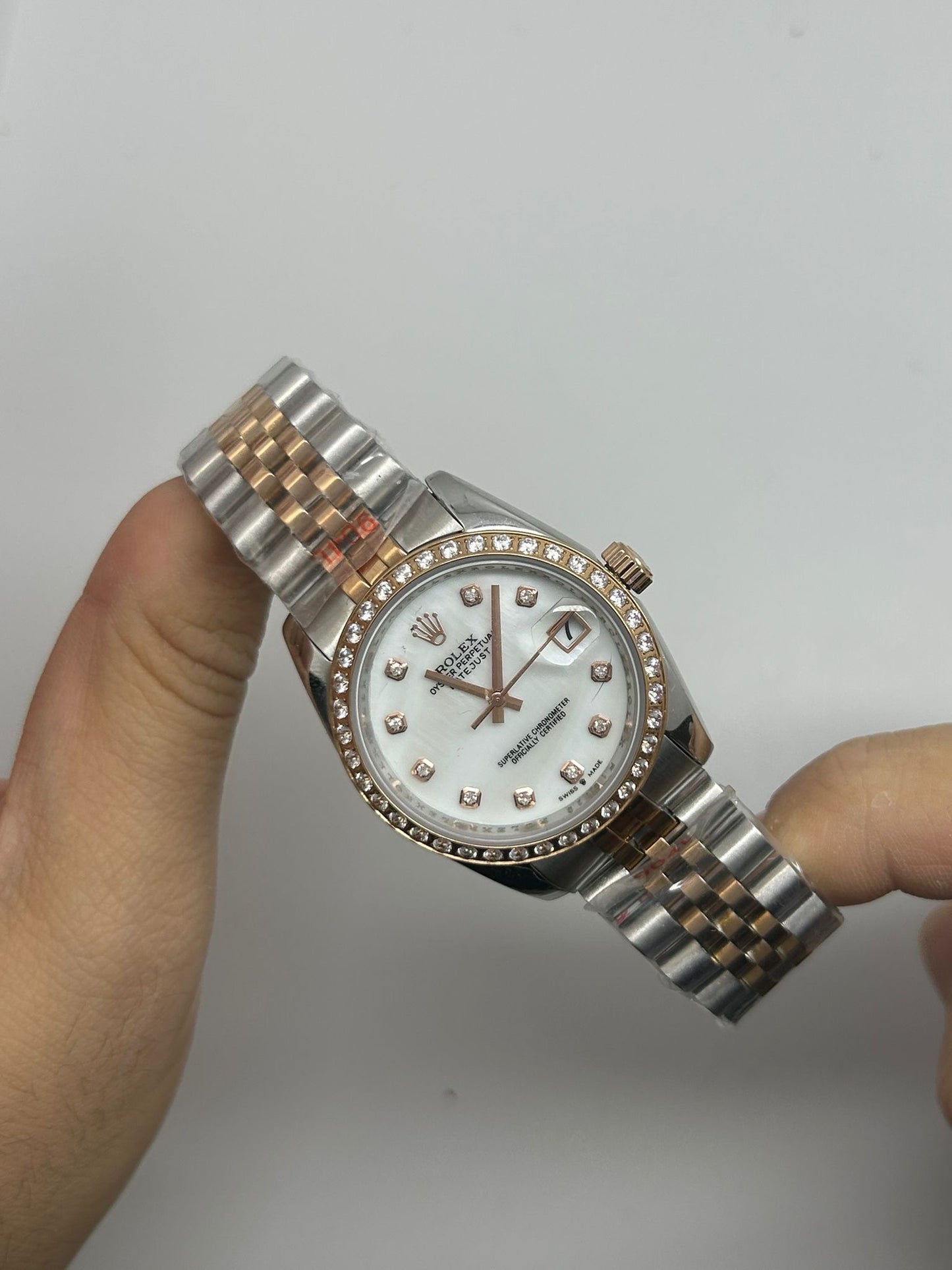 Datejust madreperla Diamond acciaio e oro rosa